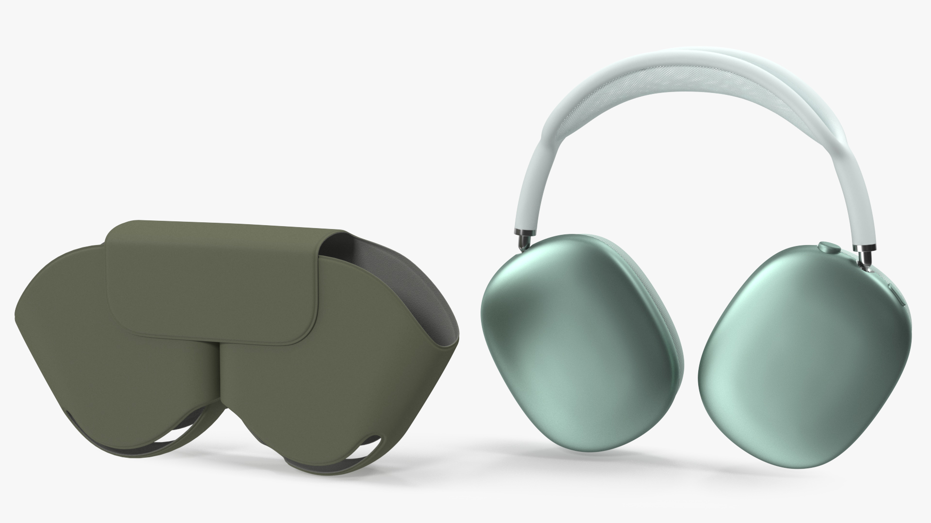Green AirPods Max with Case 3D