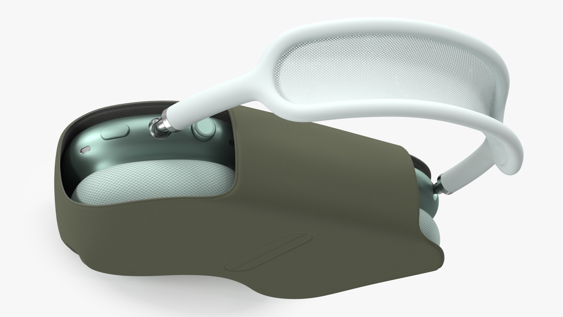 Green AirPods Max with Case 3D