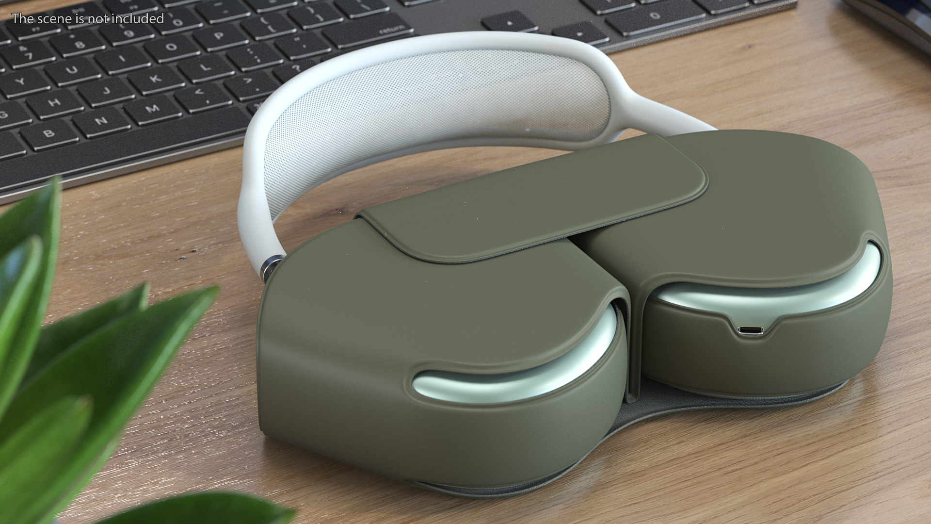 Green AirPods Max with Case 3D