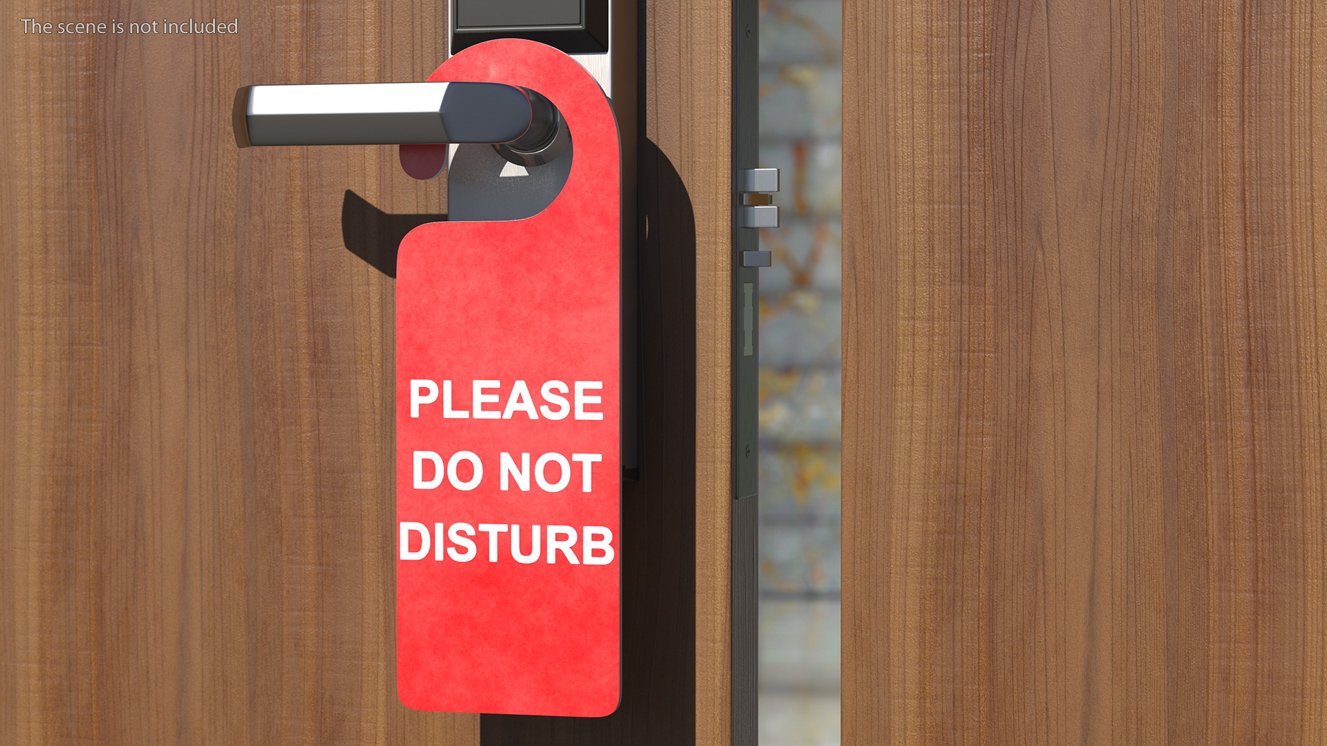 3D model Door Hanger Tag Do Not Disturb White Red
