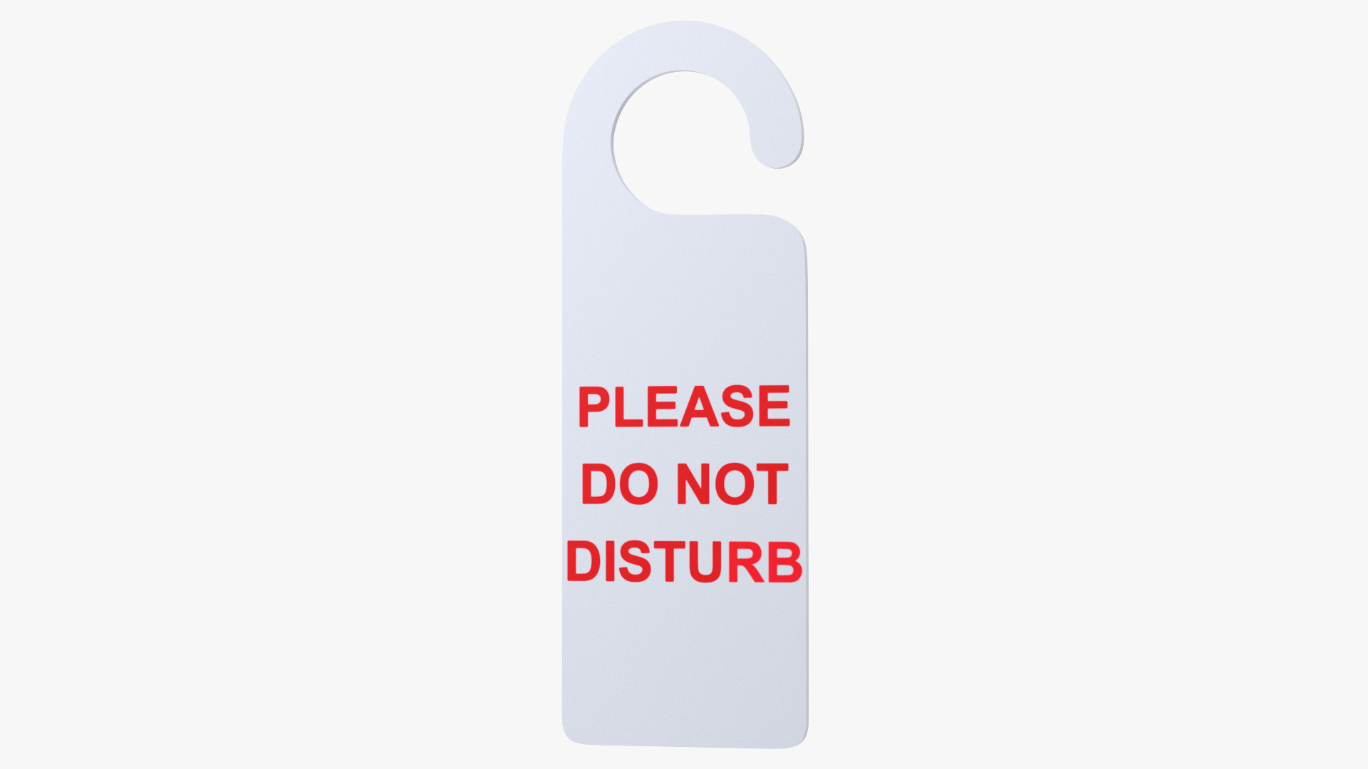 3D model Door Hanger Tag Do Not Disturb White Red