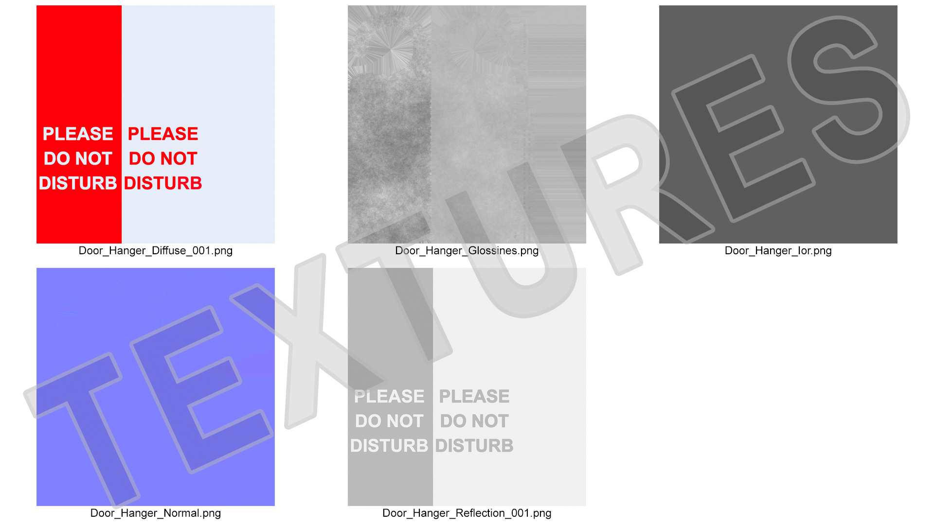 3D model Door Hanger Tag Do Not Disturb White Red