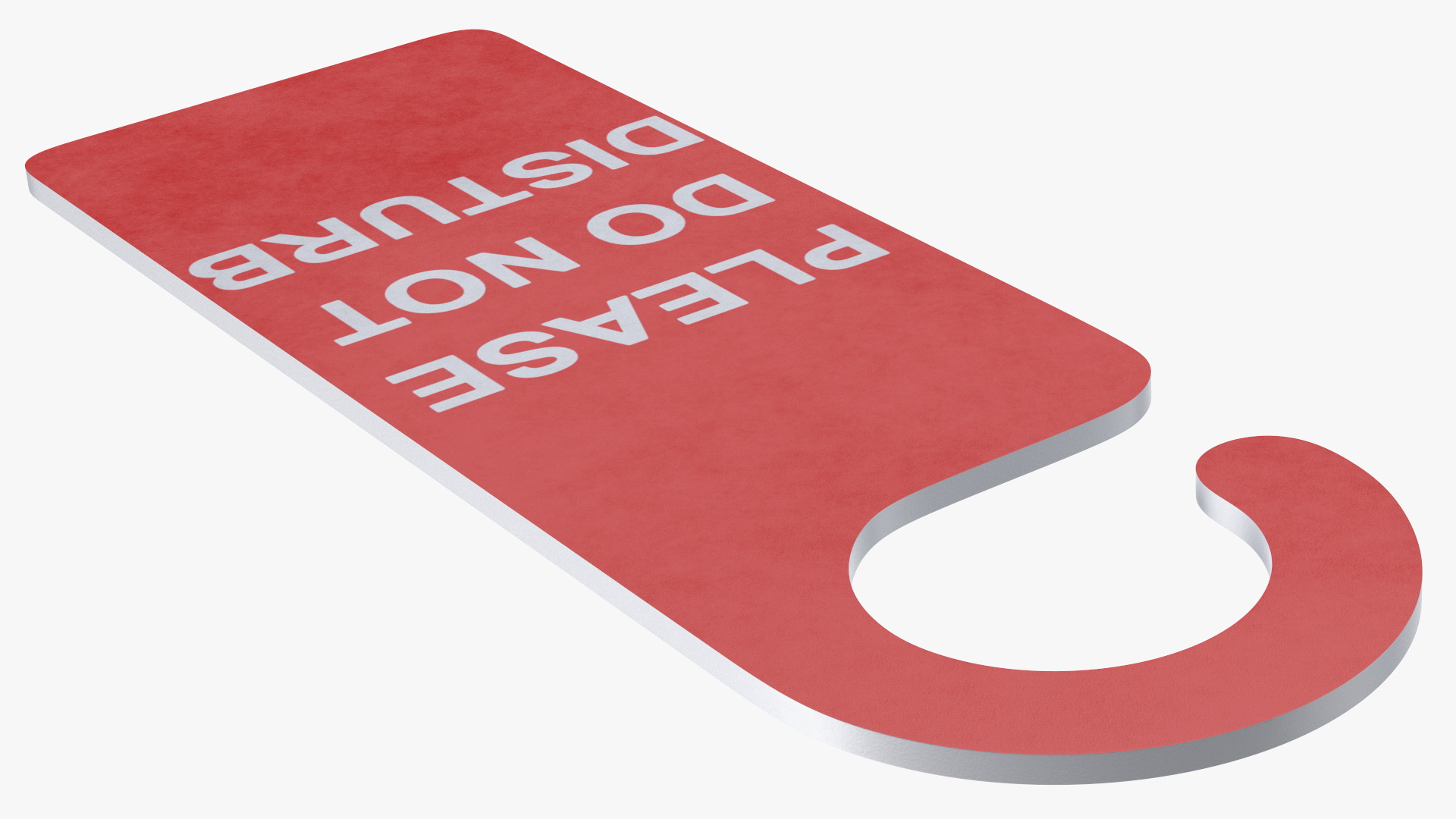 3D model Door Hanger Tag Do Not Disturb White Red