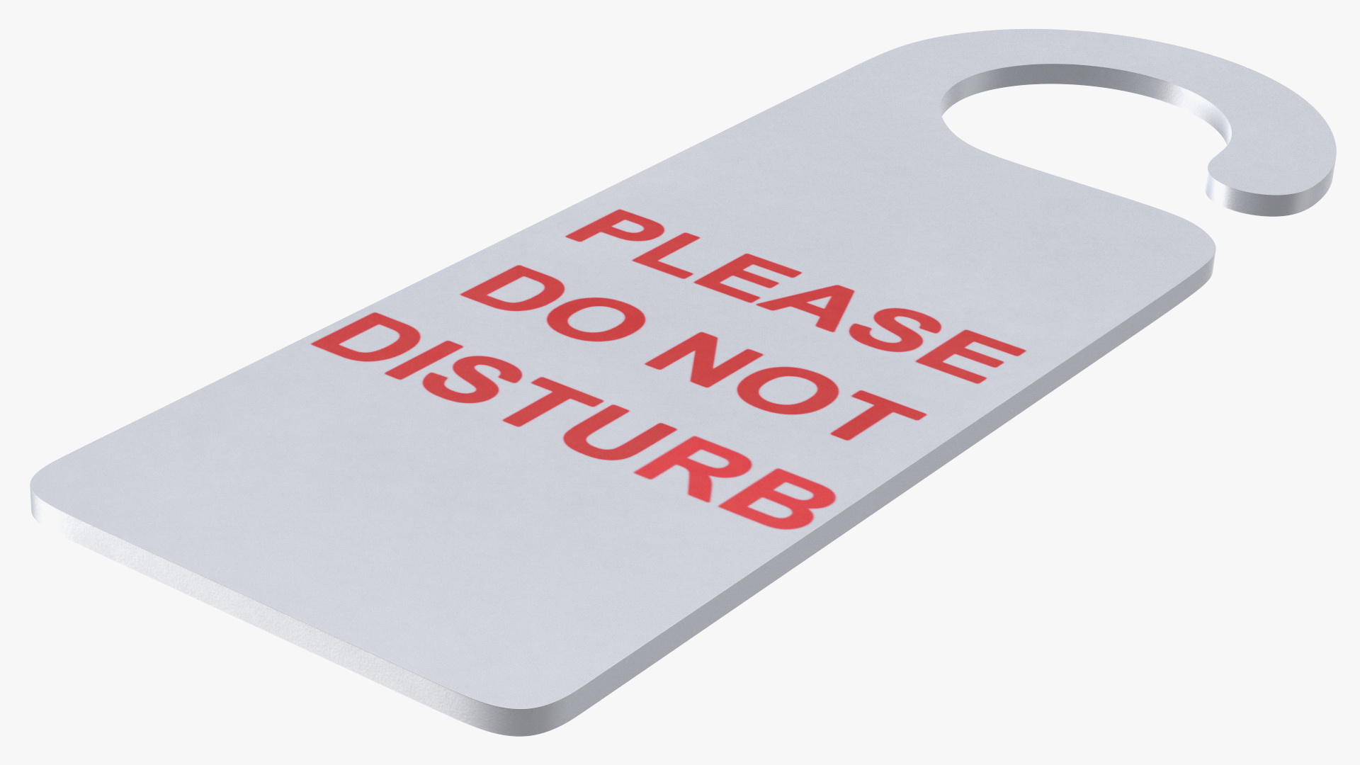 3D model Door Hanger Tag Do Not Disturb White Red