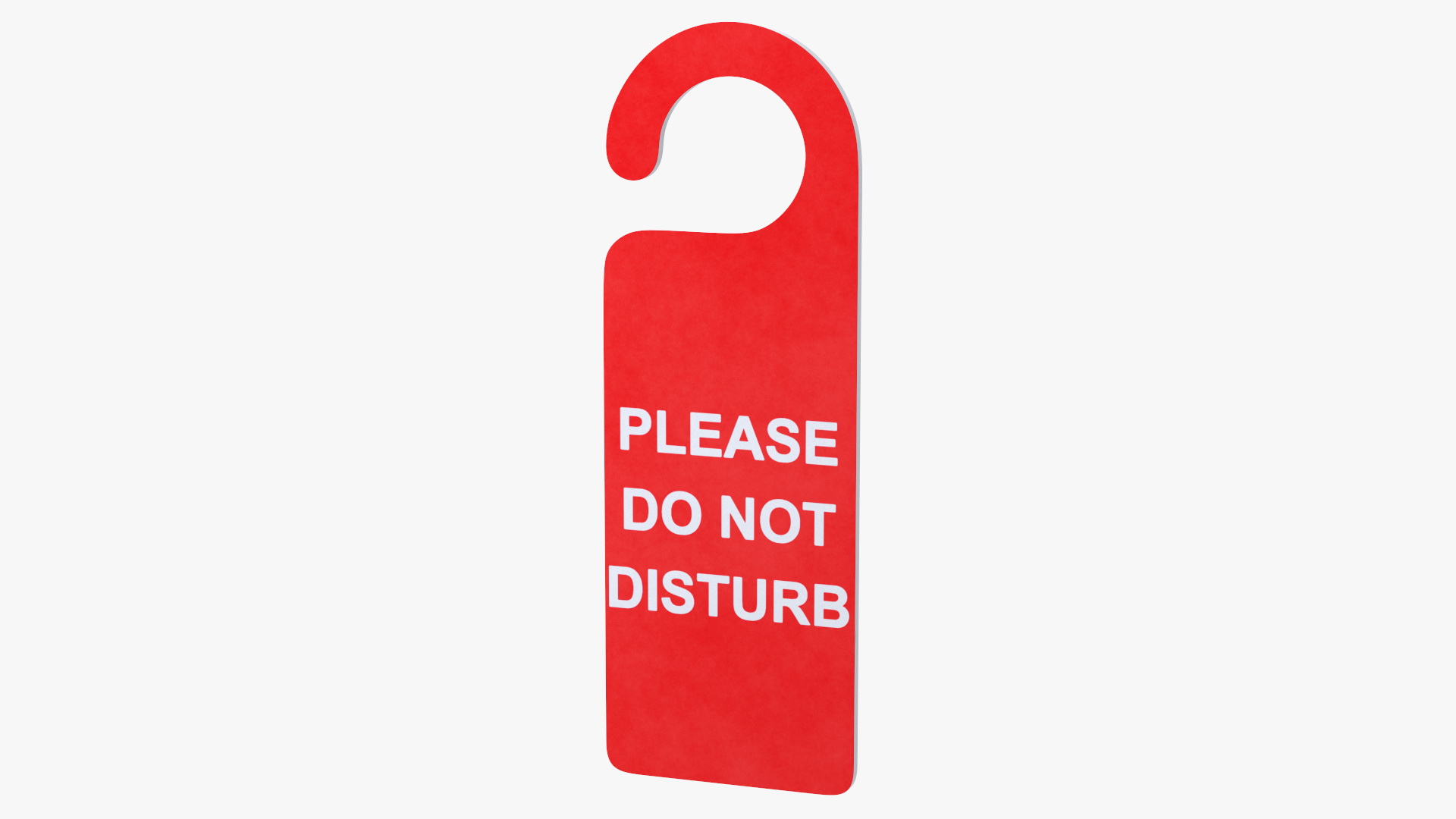 3D model Door Hanger Tag Do Not Disturb White Red