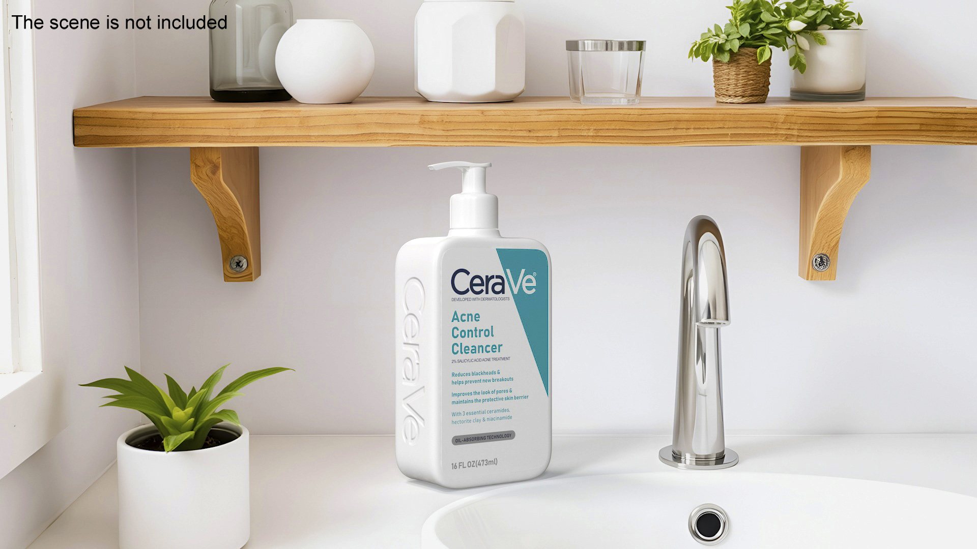3D model CeraVe Cleanser Dispenser Bottle 473 ml Aquamarine