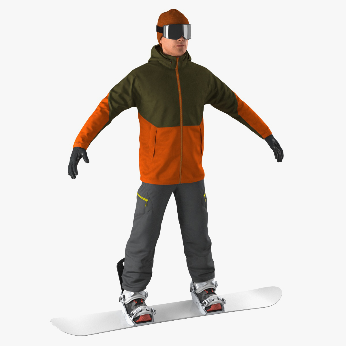 Snowboarder 3D Model, view 6