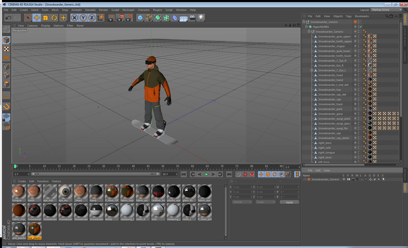 Snowboarder Generic 3D model