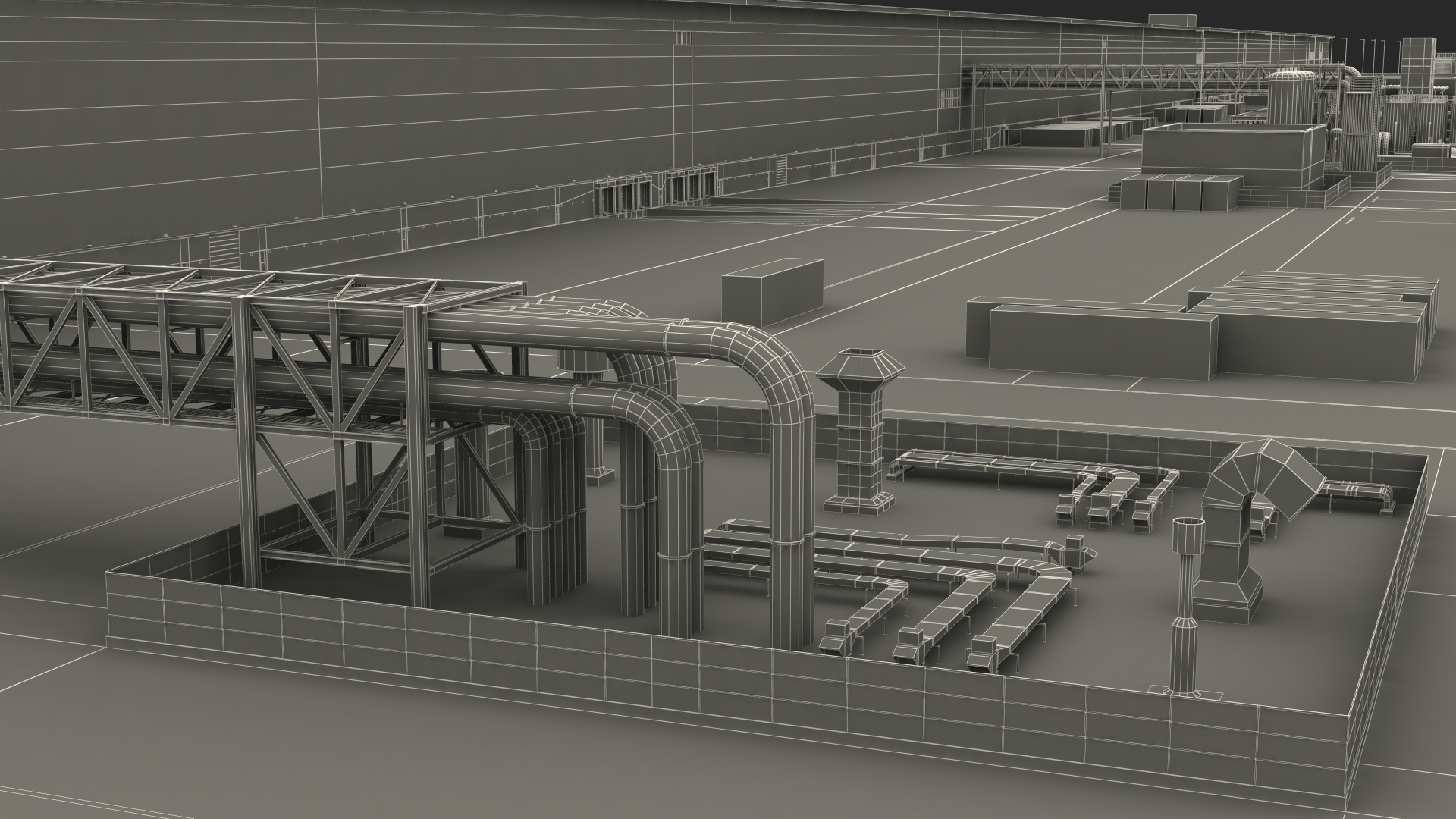 Huge Manufacturing Plant 3D model