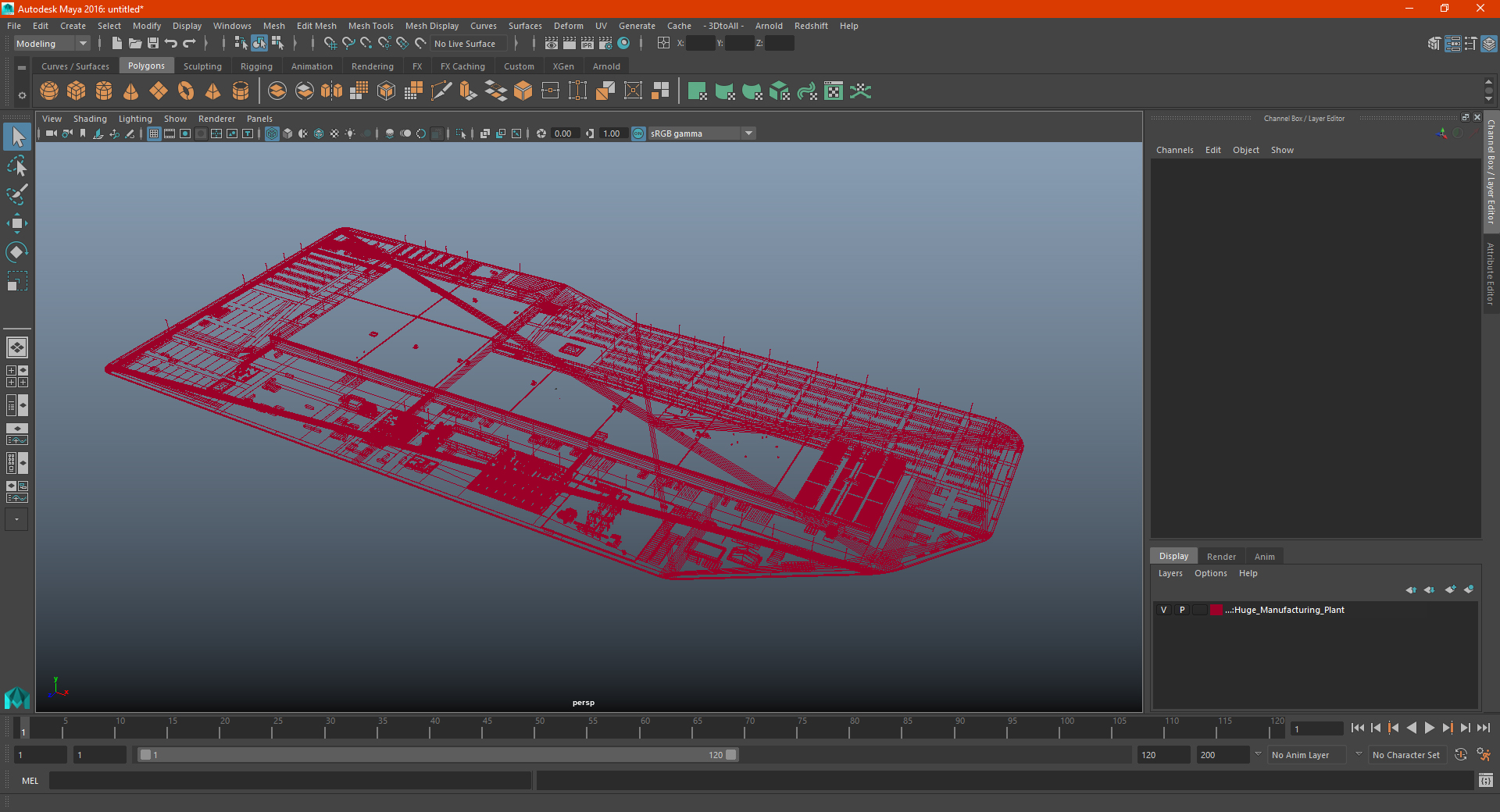 Huge Manufacturing Plant 3D model