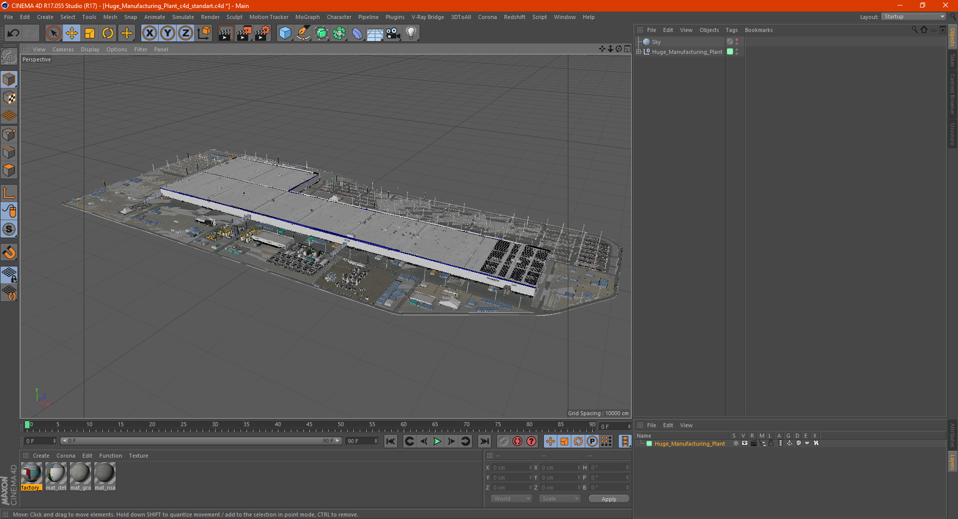Huge Manufacturing Plant 3D model