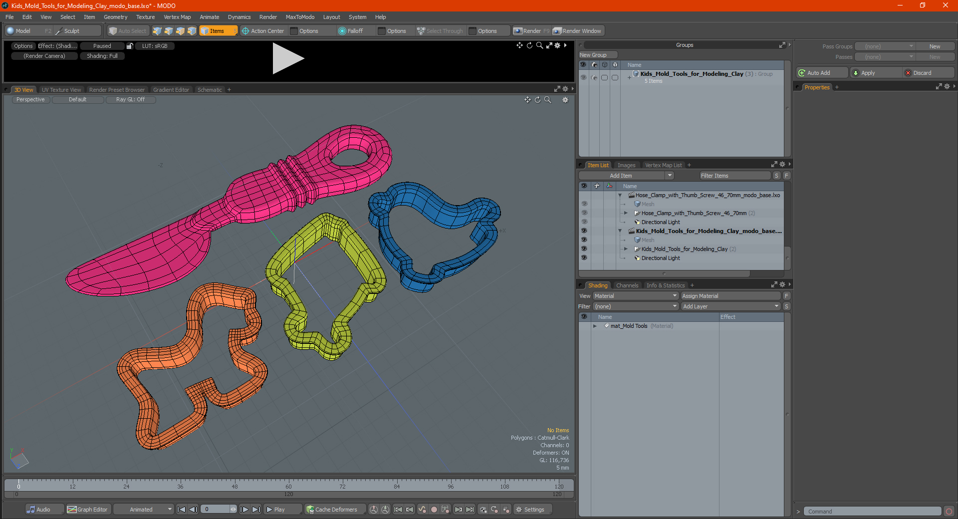 3D Kids Mold Tools for Modeling Clay model