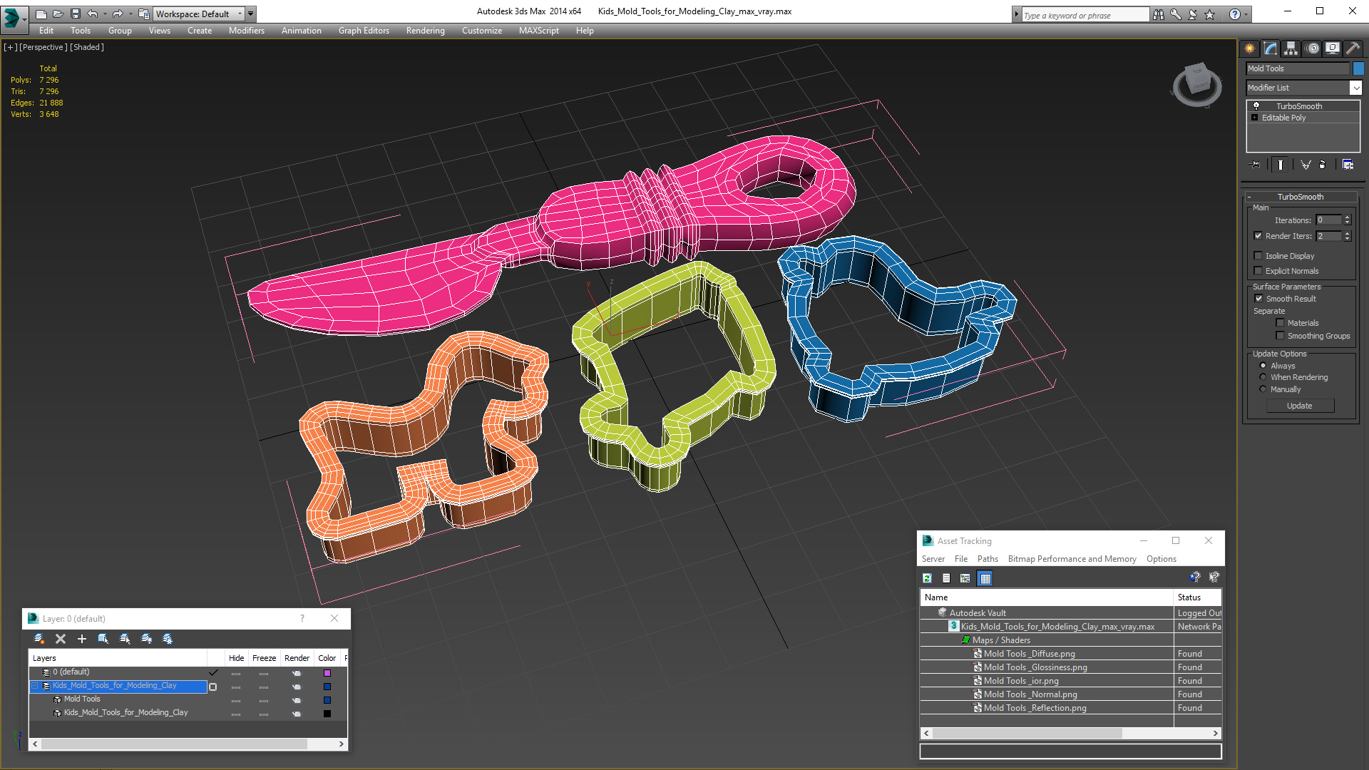 3D Kids Mold Tools for Modeling Clay model