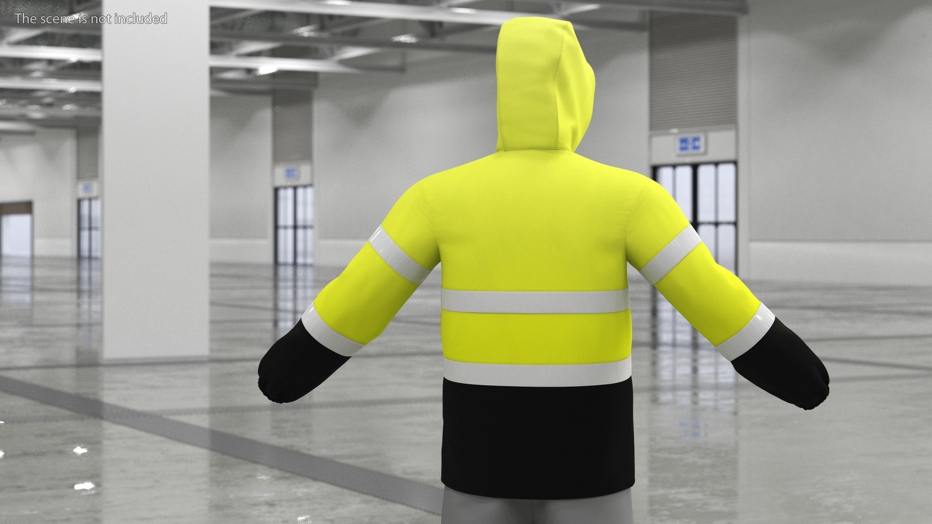 3D John Deere Rain Jacket High Visibility model