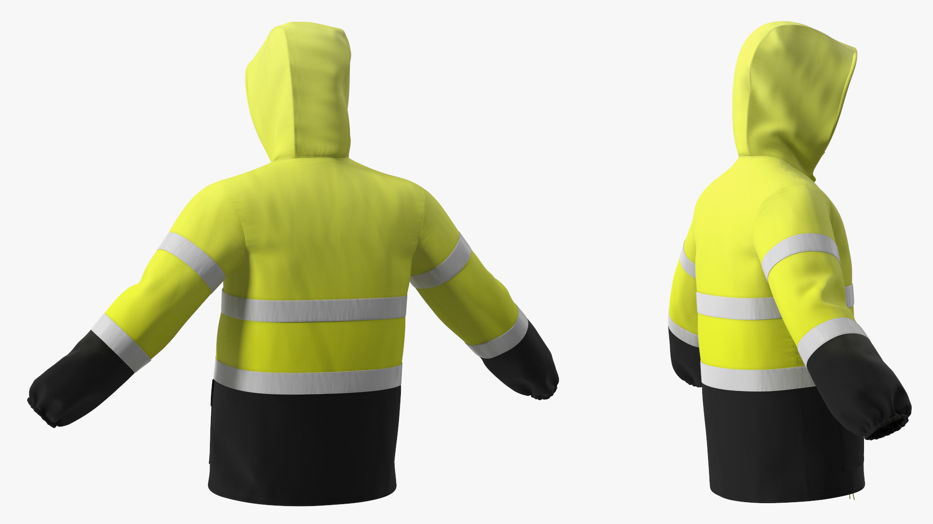 3D John Deere Rain Jacket High Visibility model