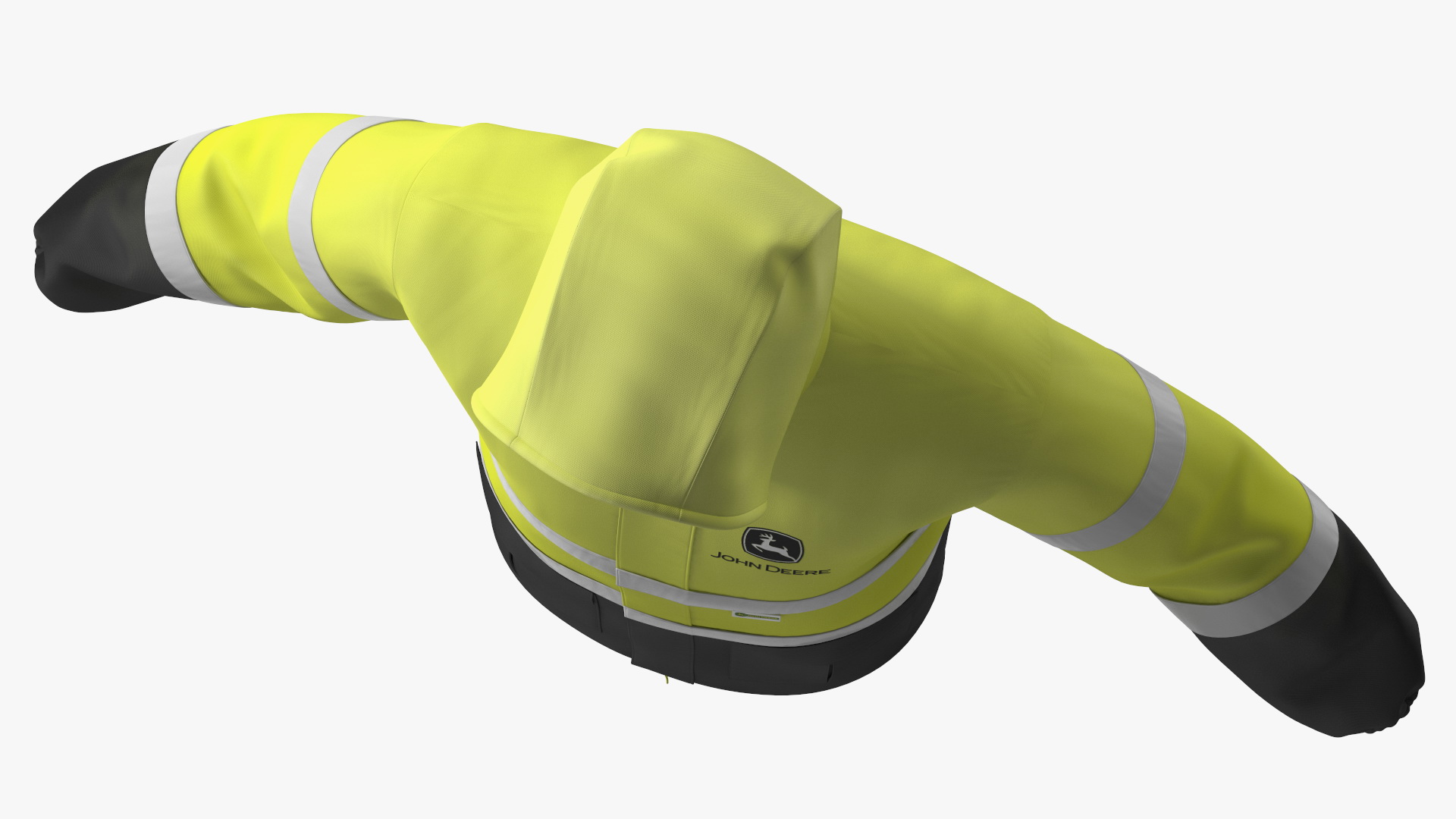 3D John Deere Rain Jacket High Visibility model