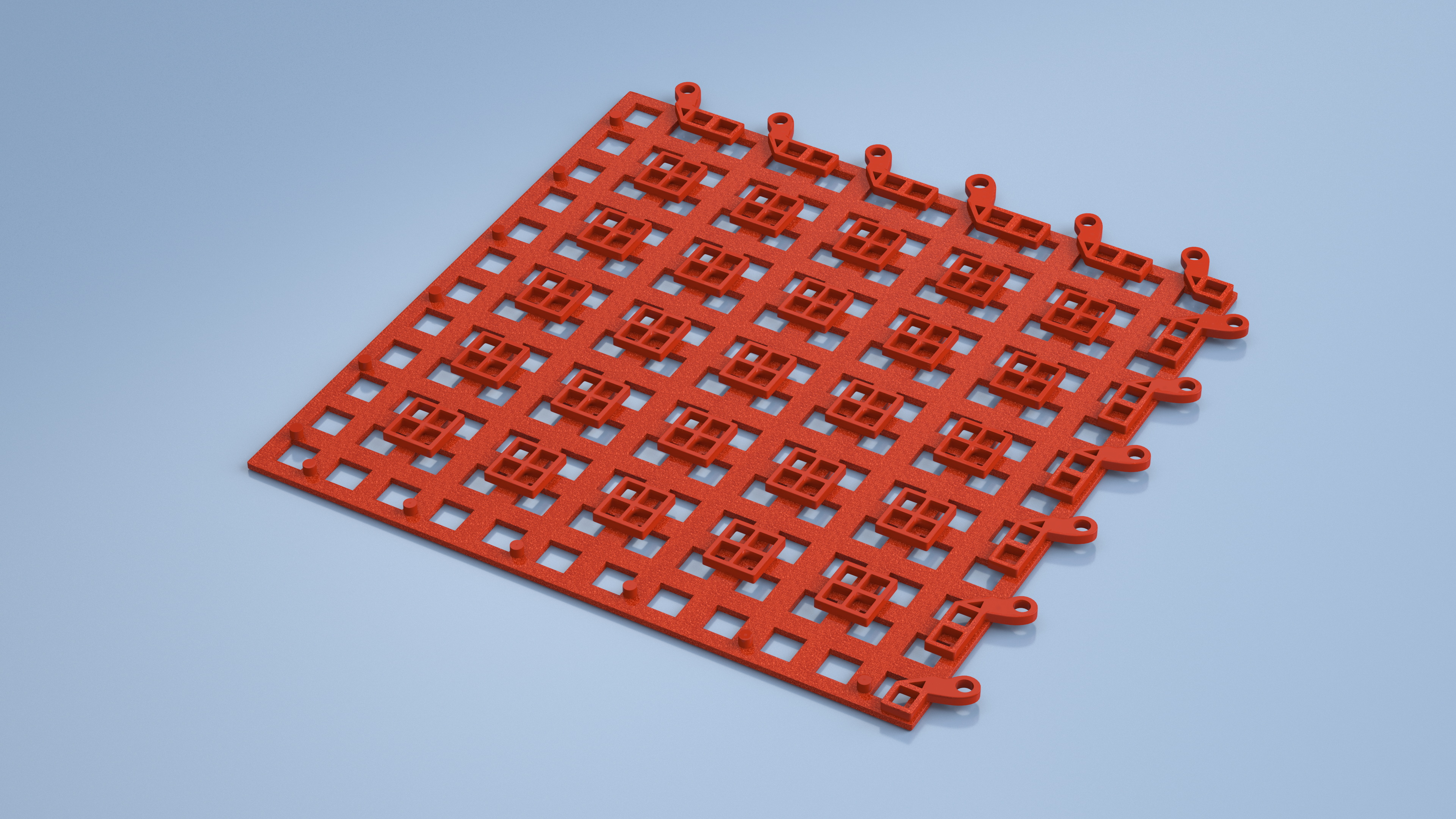 3D Plastic Gym Floor Mat Orange model