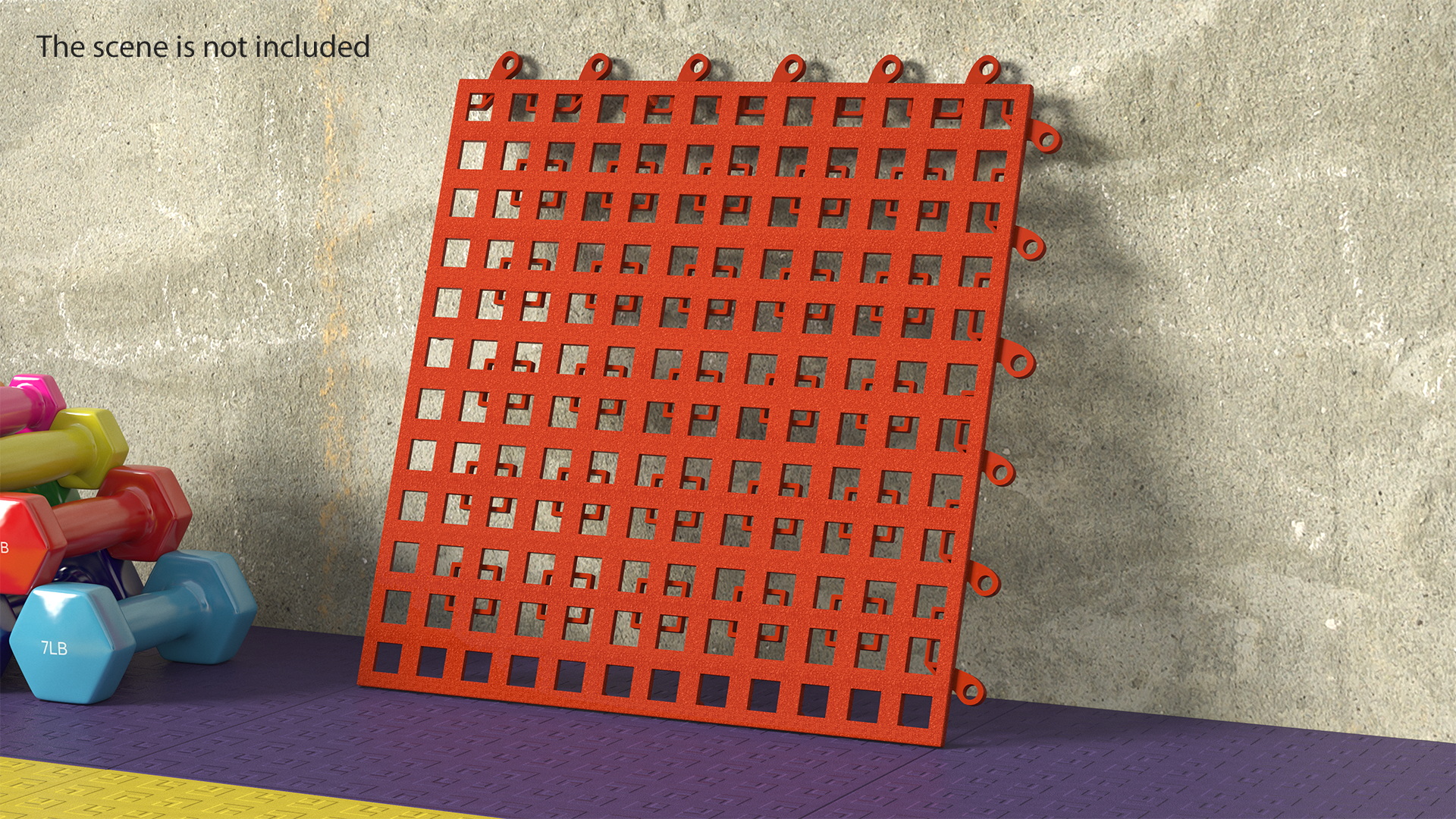 3D Plastic Gym Floor Mat Orange model