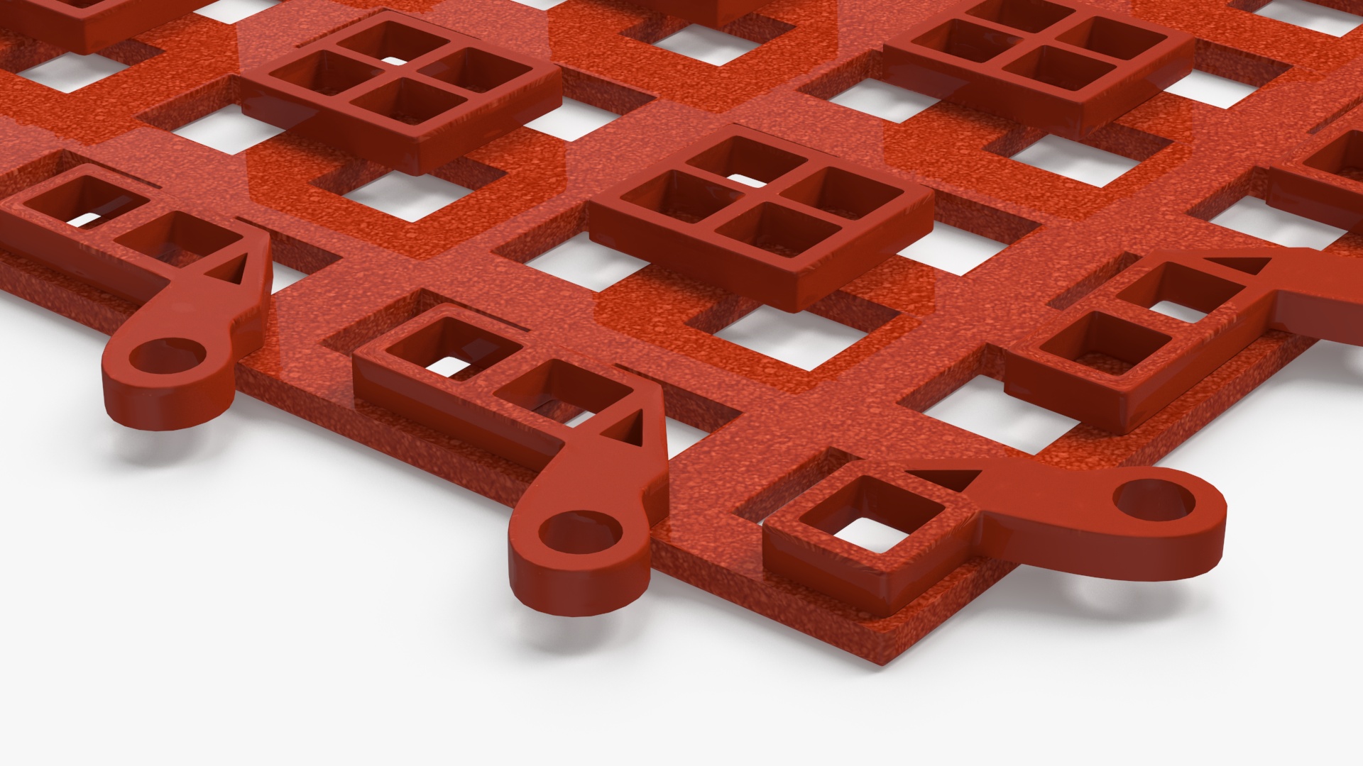3D Plastic Gym Floor Mat Orange model