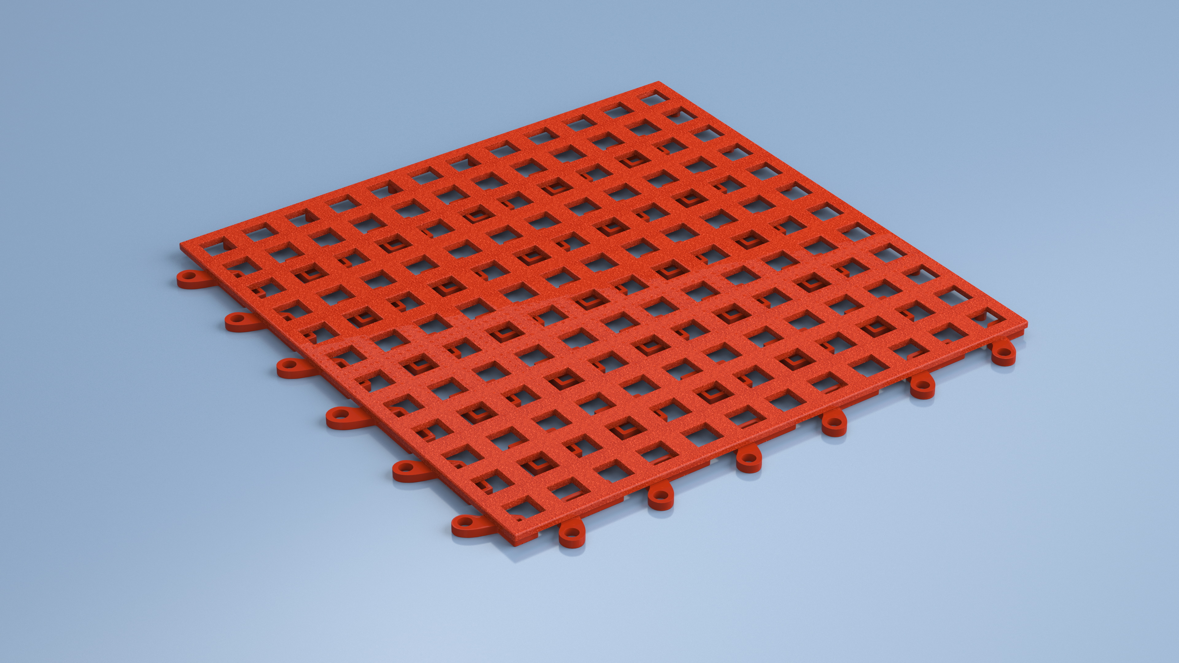 3D Plastic Gym Floor Mat Orange model