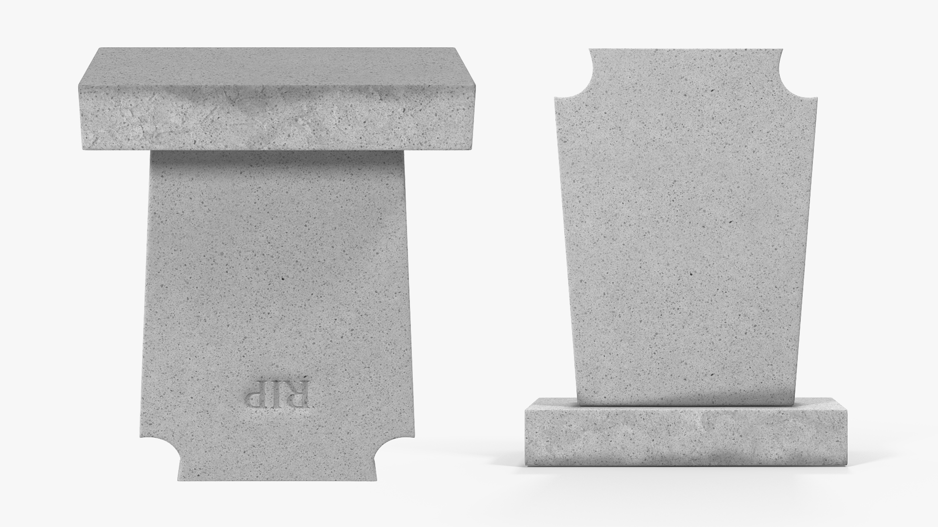 3D Granite Cemetery Headstone
