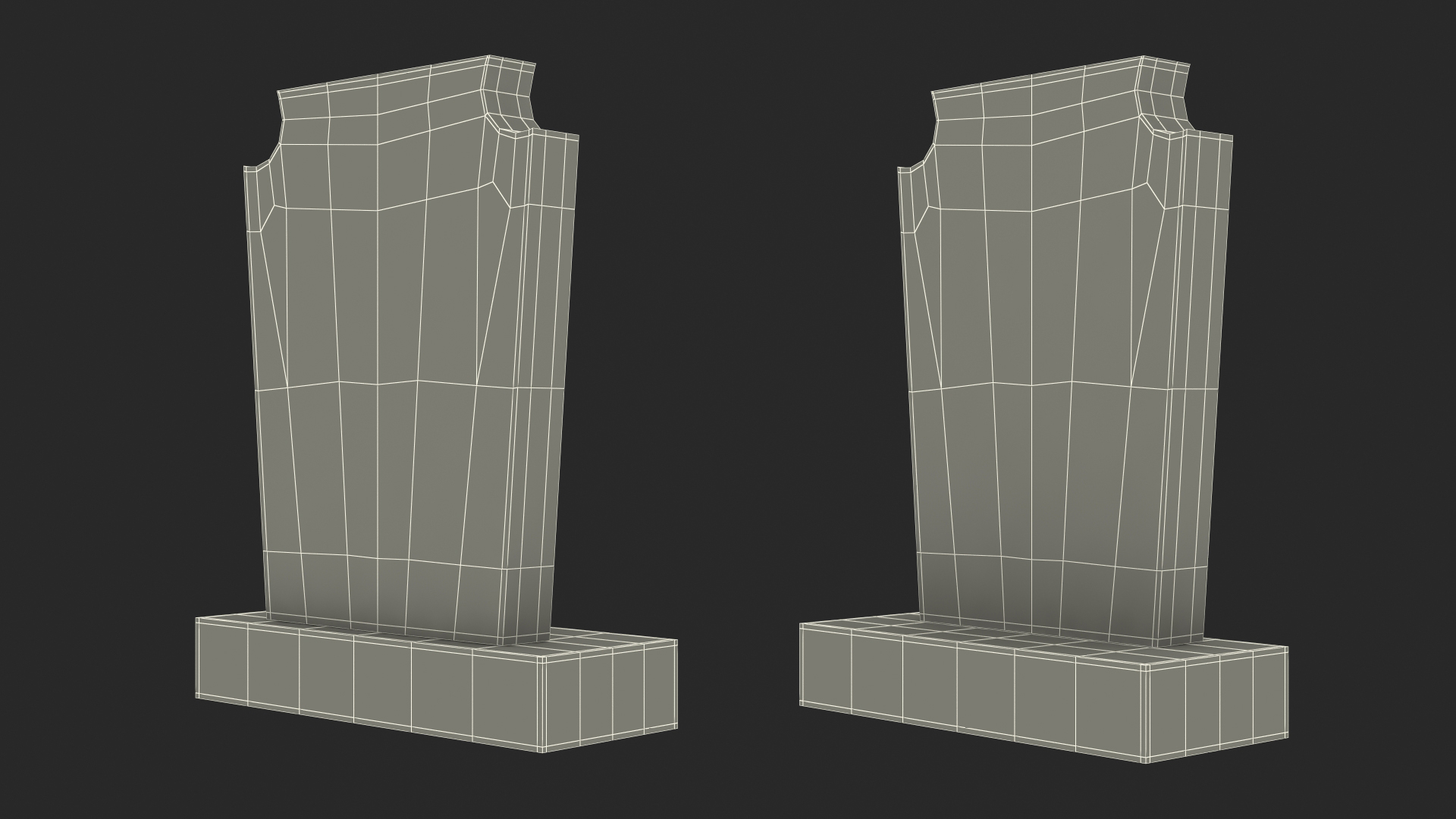 3D Granite Cemetery Headstone