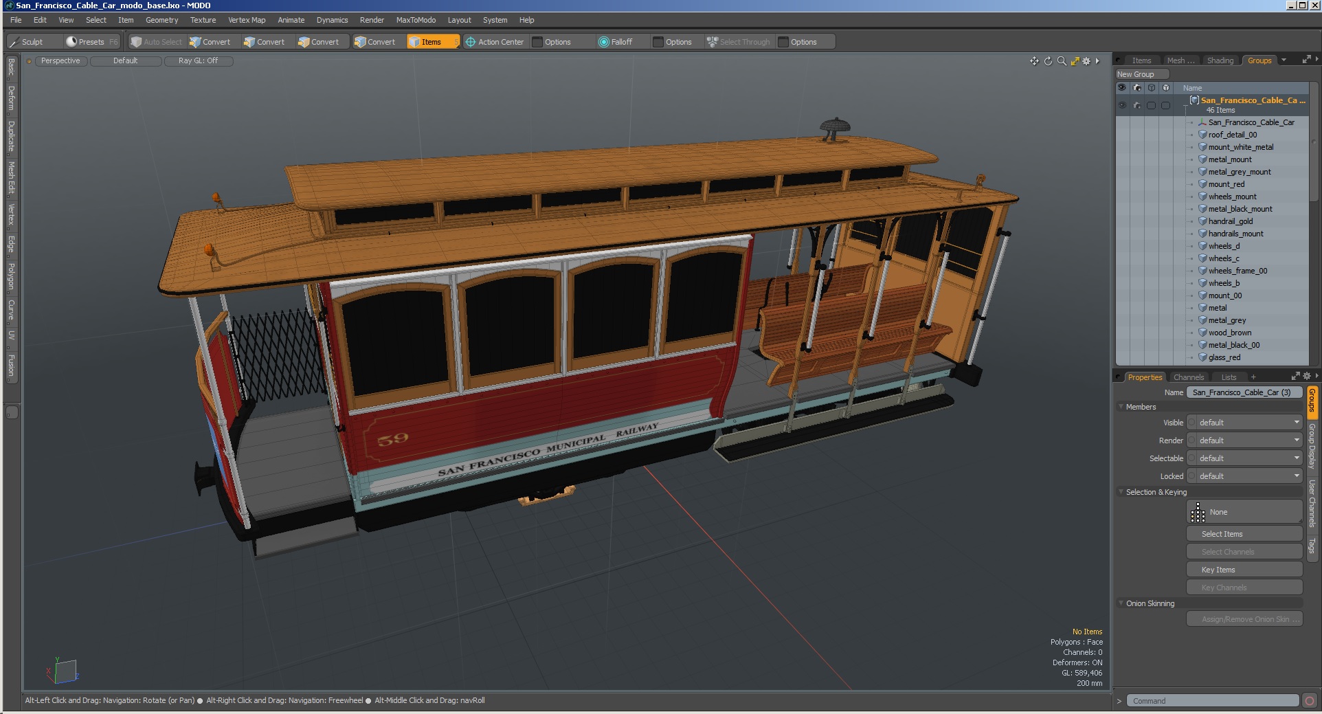 3D San Francisco Cable Car model