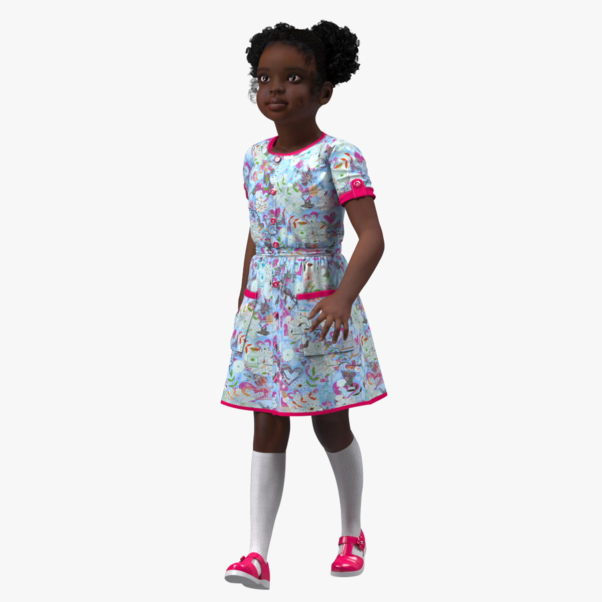 Black Child Girl Rigged for Modo 3D
