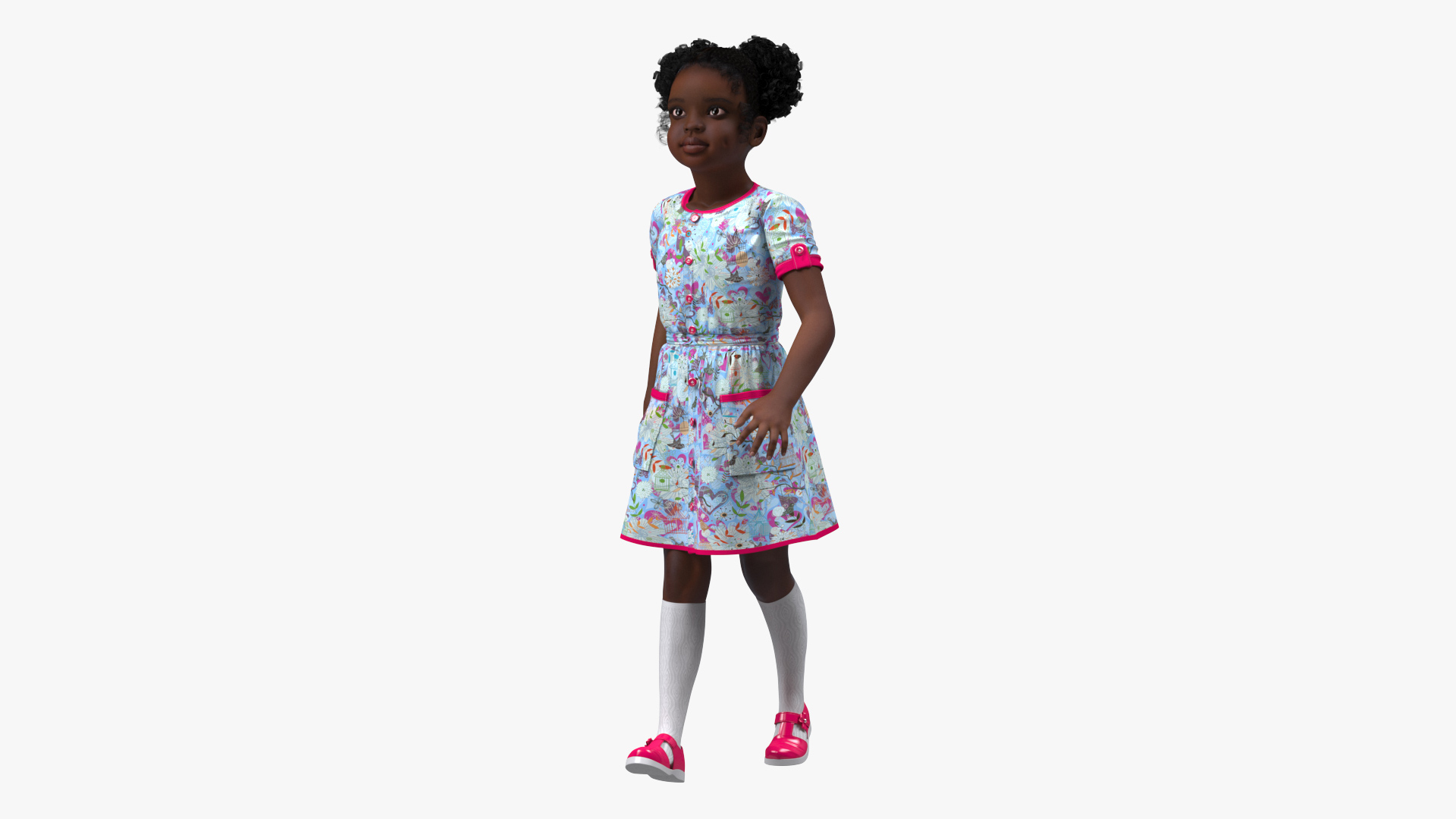 Black Child Girl Rigged for Modo 3D