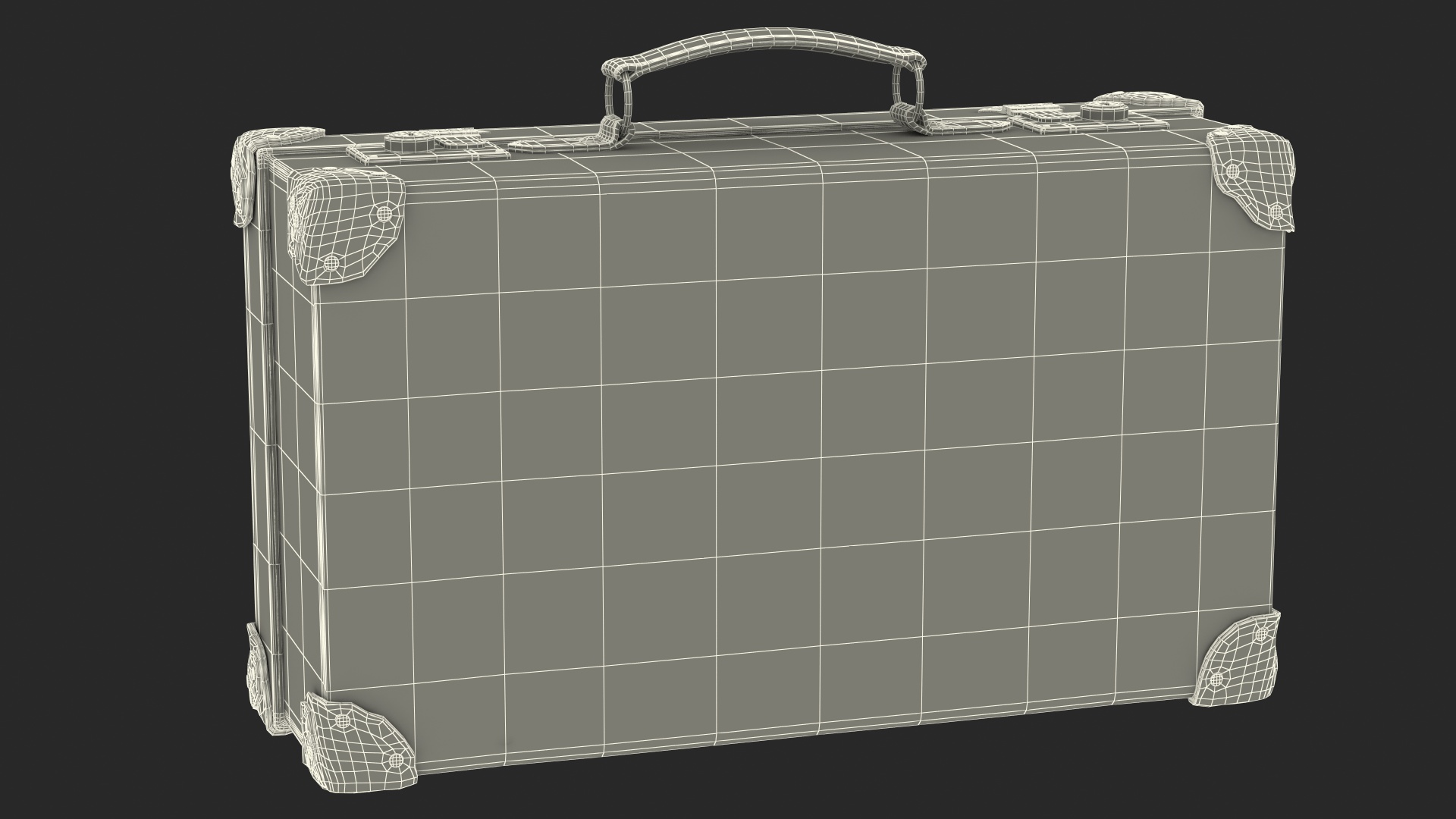 3D Vintage Leather Suitcase Small with Travel Stickers