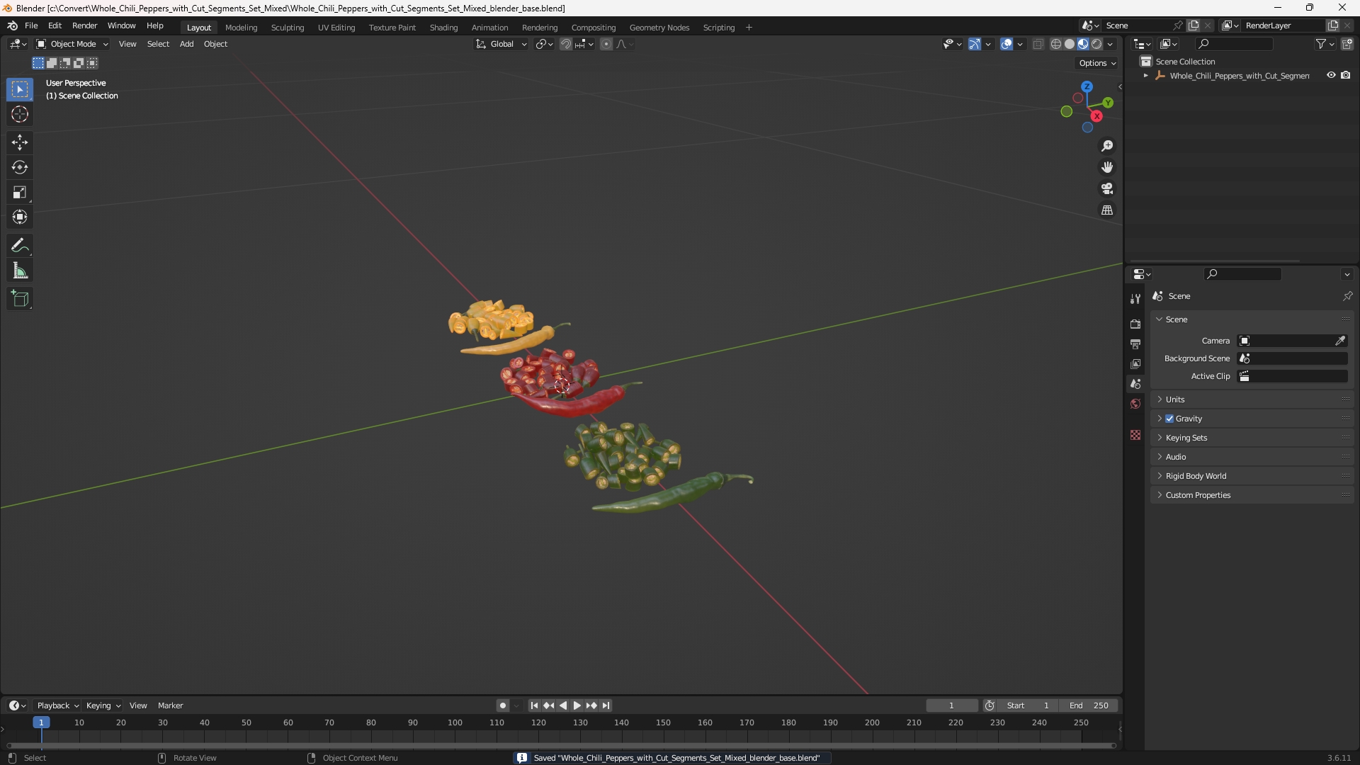 Whole Chili Peppers with Cut Segments Set Mixed - view 10