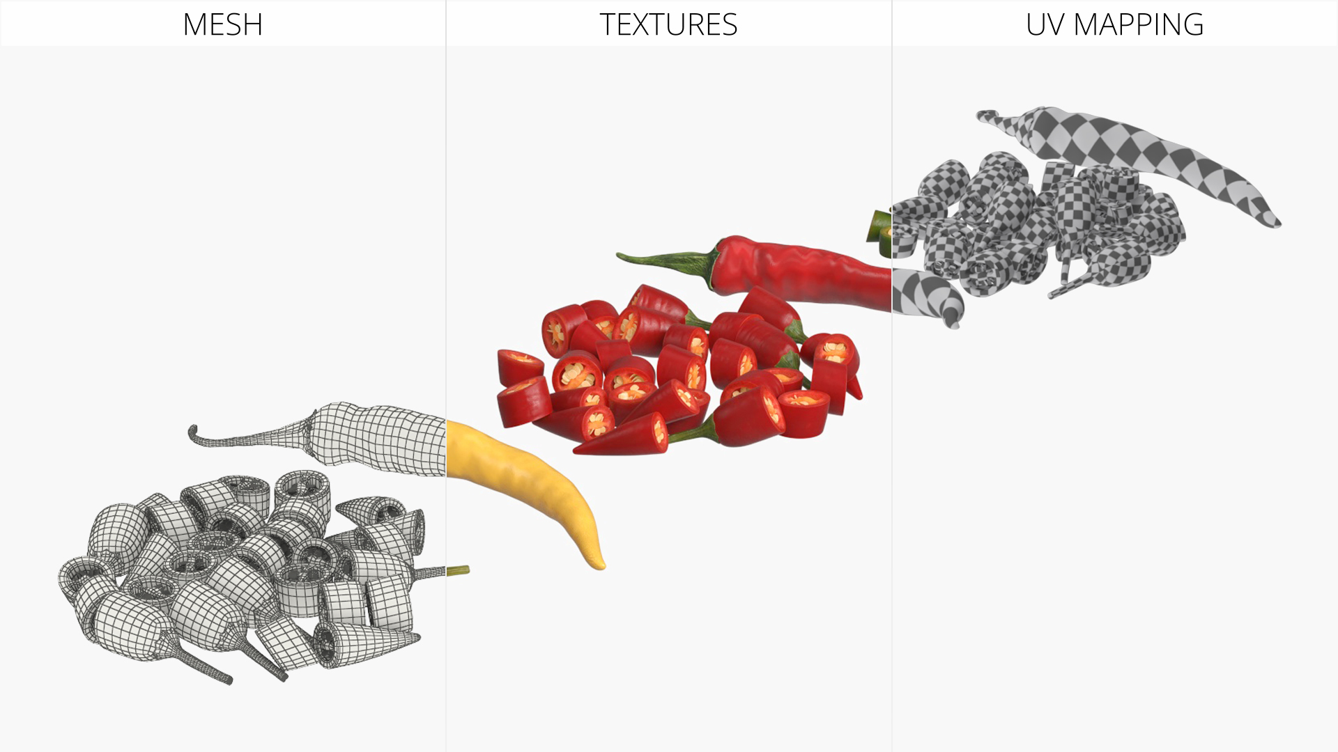 Whole Chili Peppers with Cut Segments Set Mixed - view 8