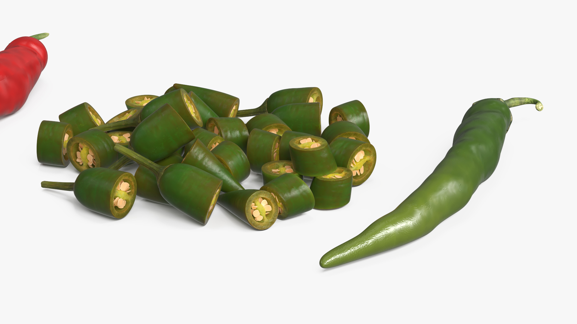 Whole Chili Peppers with Cut Segments Set Mixed - view 6