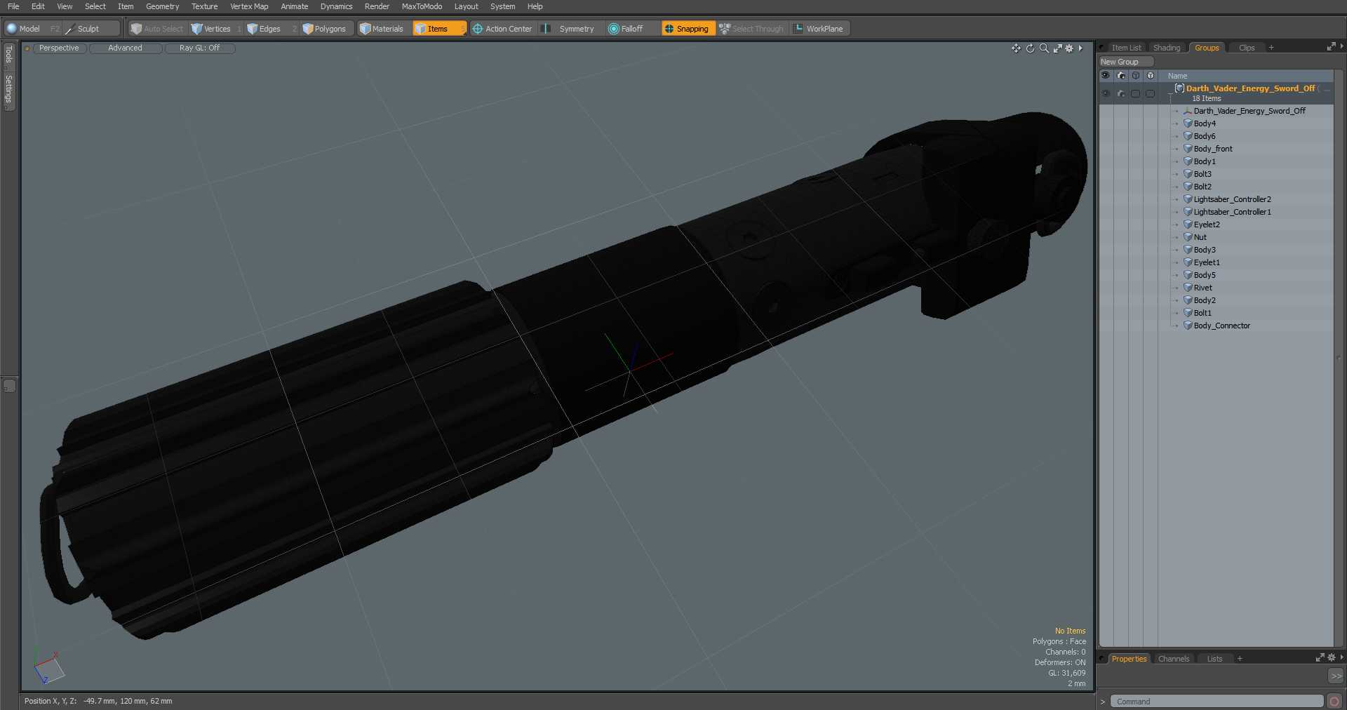 3D Darth Vader Energy Sword Off model