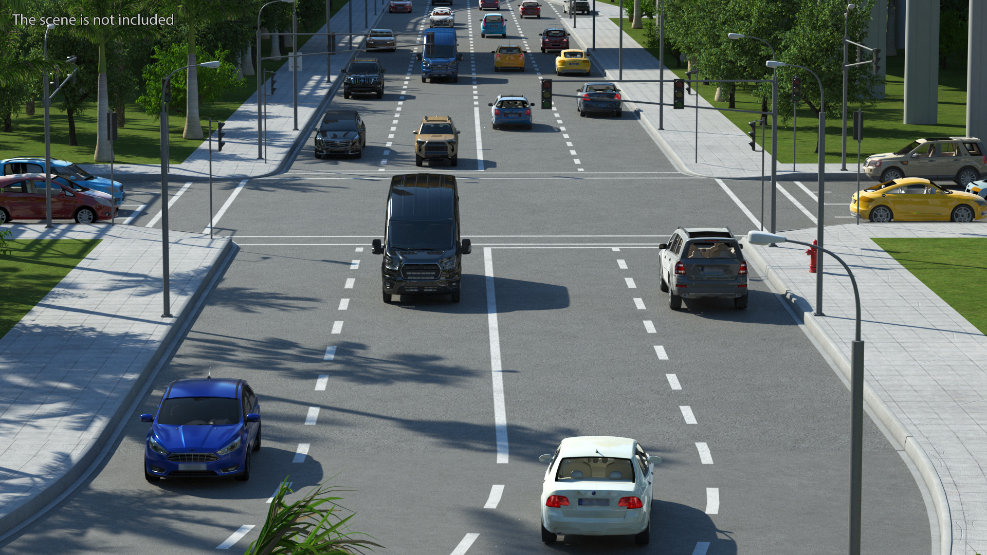 3D Connectable Highway Road Elements Crossroads Junction model