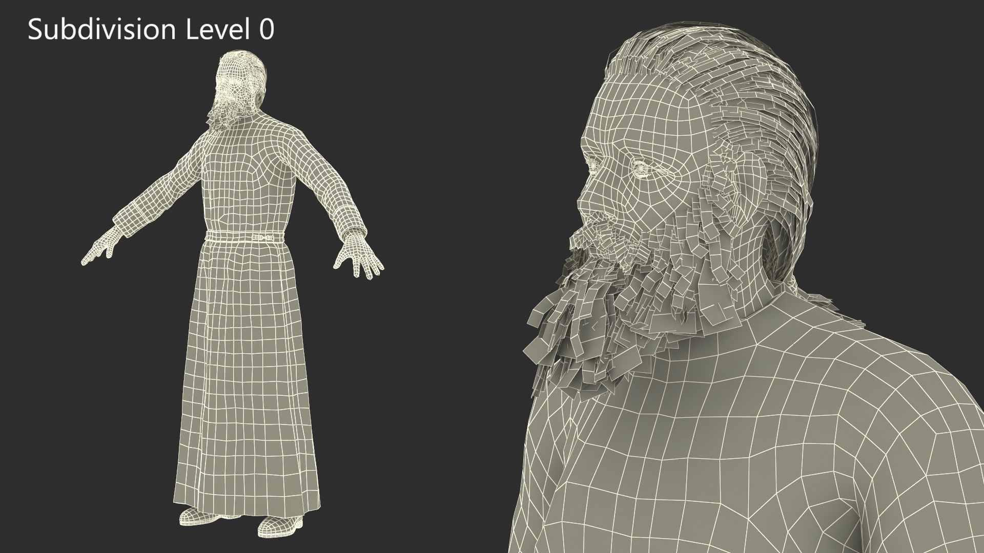 Orthodox Church Monk Wearing Robe Rigged for Maya 3D model