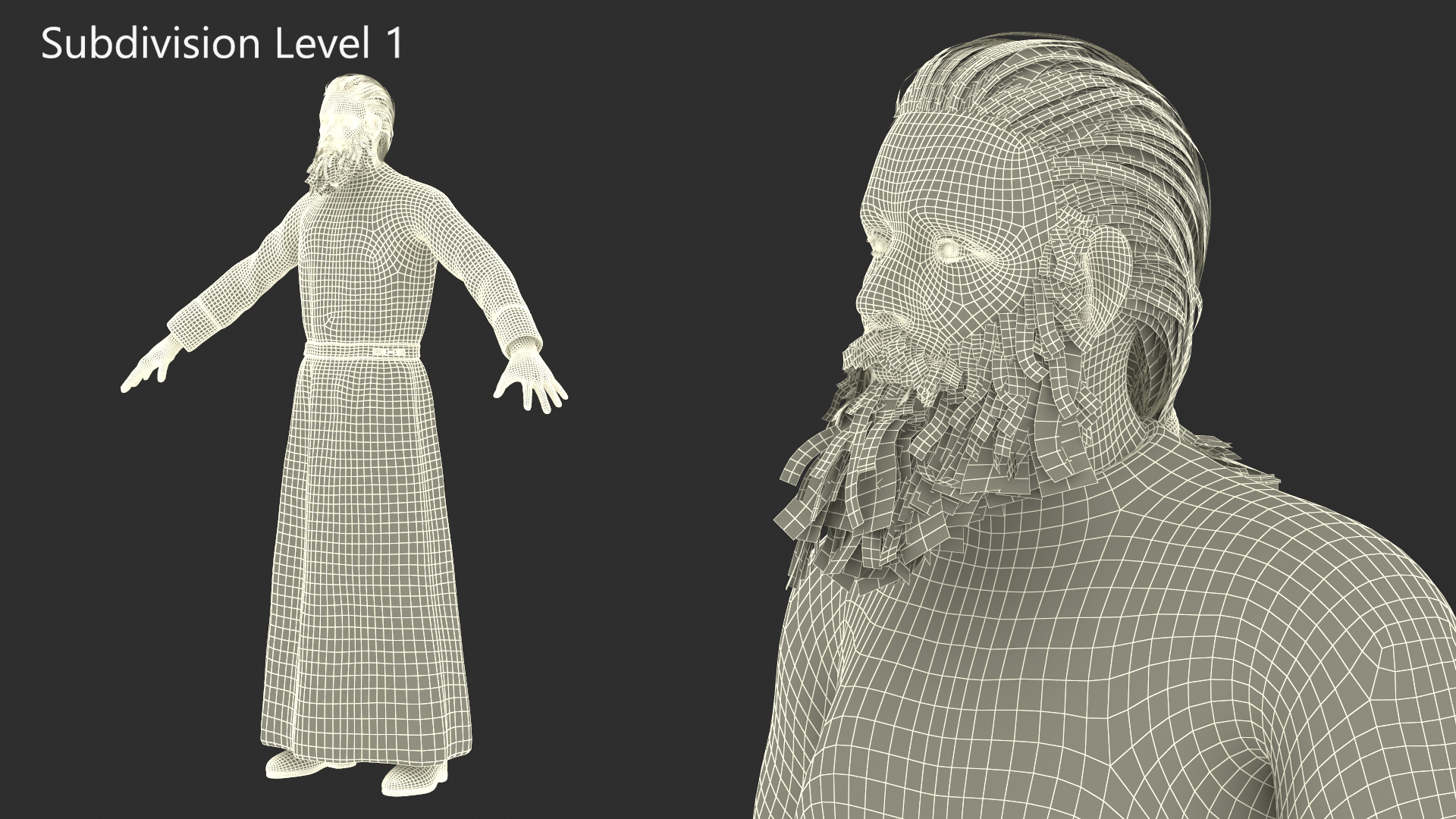Orthodox Church Monk Wearing Robe Rigged for Maya 3D model