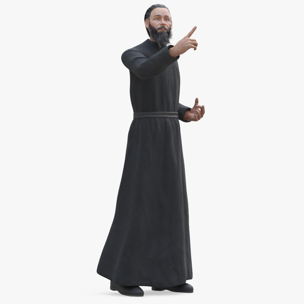 Orthodox Church Monk Wearing Robe Rigged for Maya 3D model