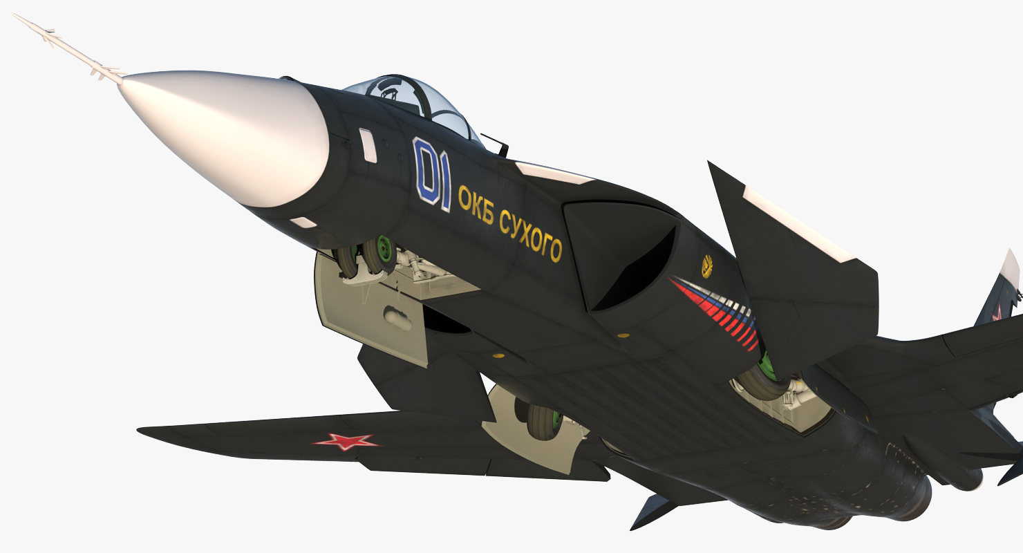 3D model Sukhoi Su 47 Berkut Russin Jet Fighter Rigged