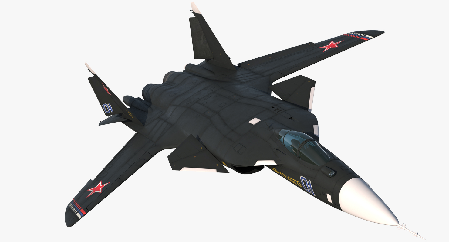 3D model Sukhoi Su 47 Berkut Russin Jet Fighter Rigged