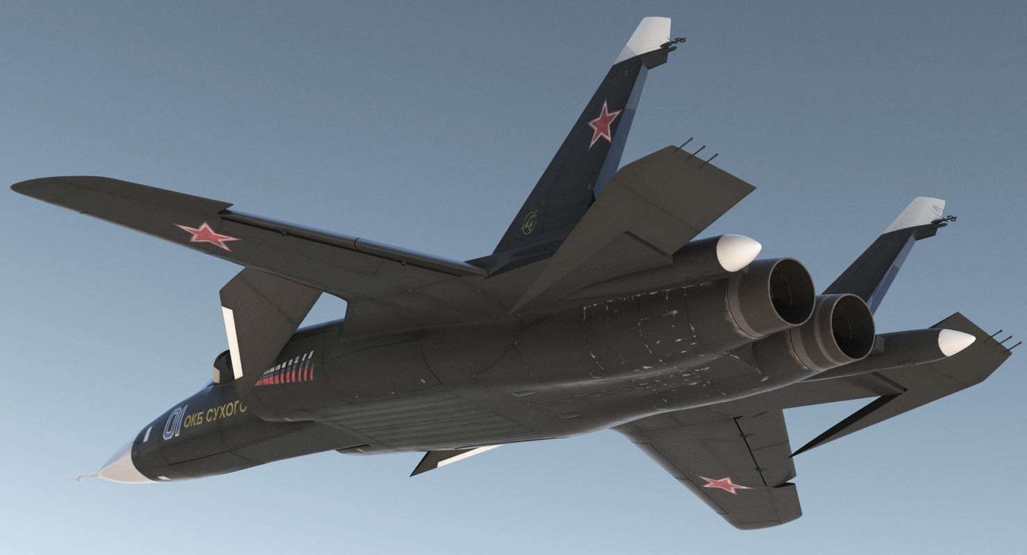 3D model Sukhoi Su 47 Berkut Russin Jet Fighter Rigged