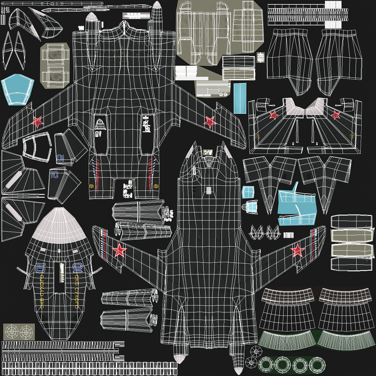 3D model Sukhoi Su 47 Berkut Russin Jet Fighter Rigged