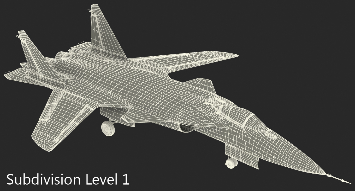 3D model Sukhoi Su 47 Berkut Russin Jet Fighter Rigged