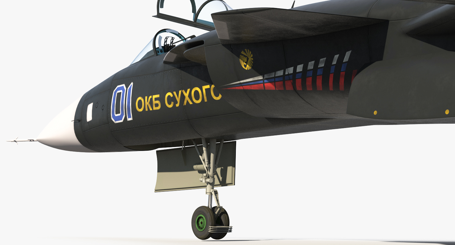 3D model Sukhoi Su 47 Berkut Russin Jet Fighter Rigged