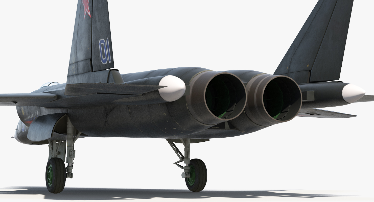 3D model Sukhoi Su 47 Berkut Russin Jet Fighter Rigged