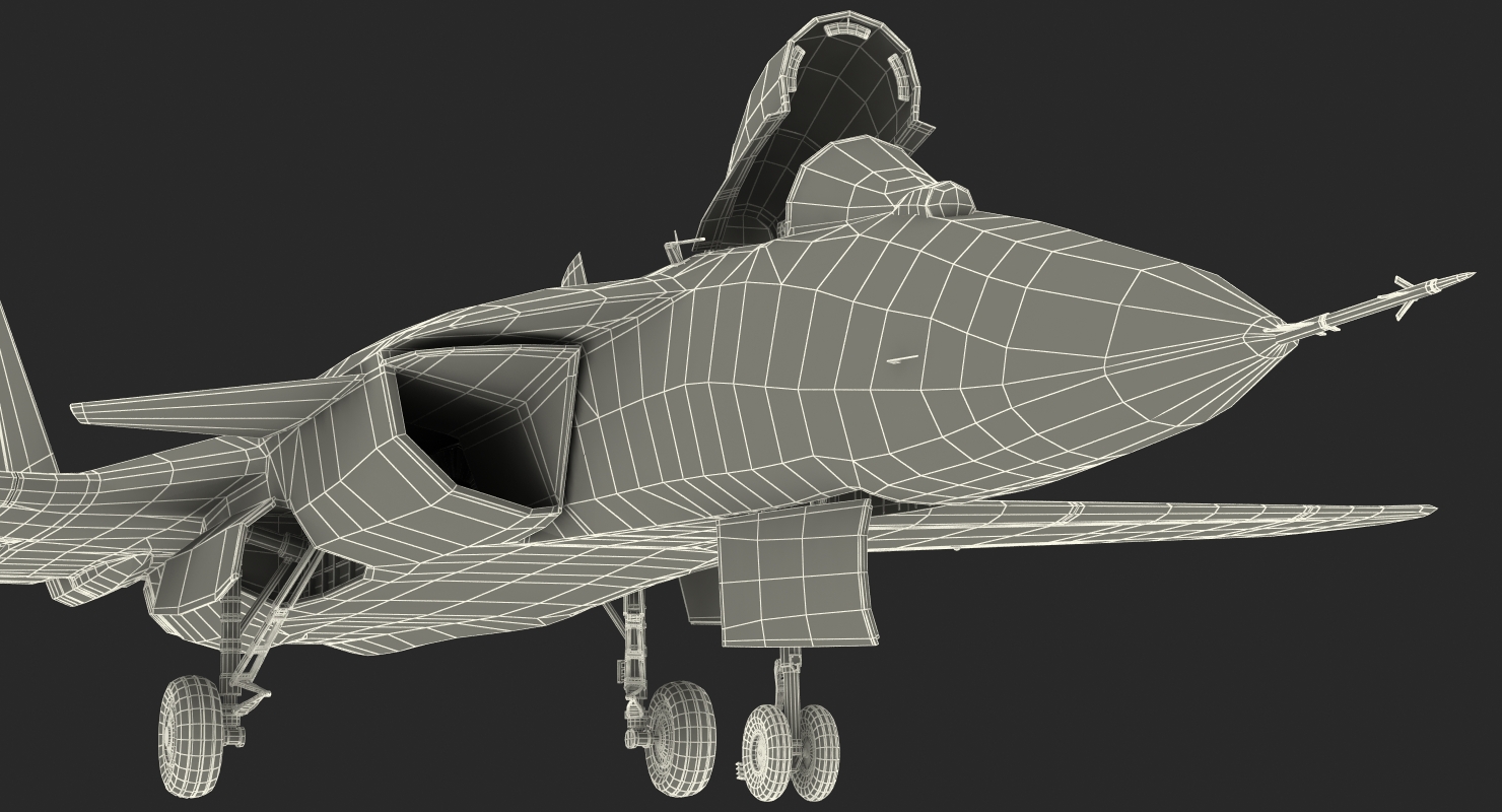 3D model Sukhoi Su 47 Berkut Russin Jet Fighter Rigged
