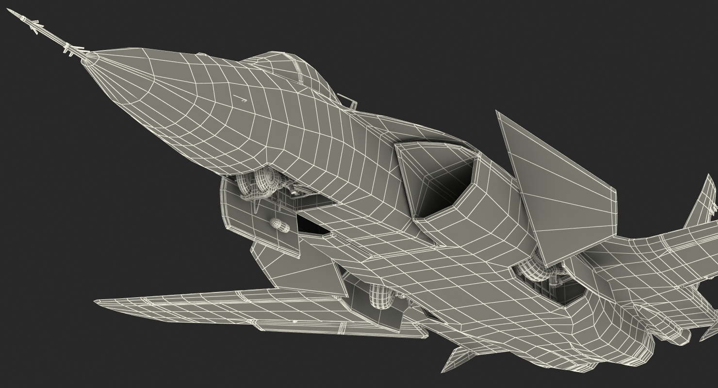 3D model Sukhoi Su 47 Berkut Russin Jet Fighter Rigged