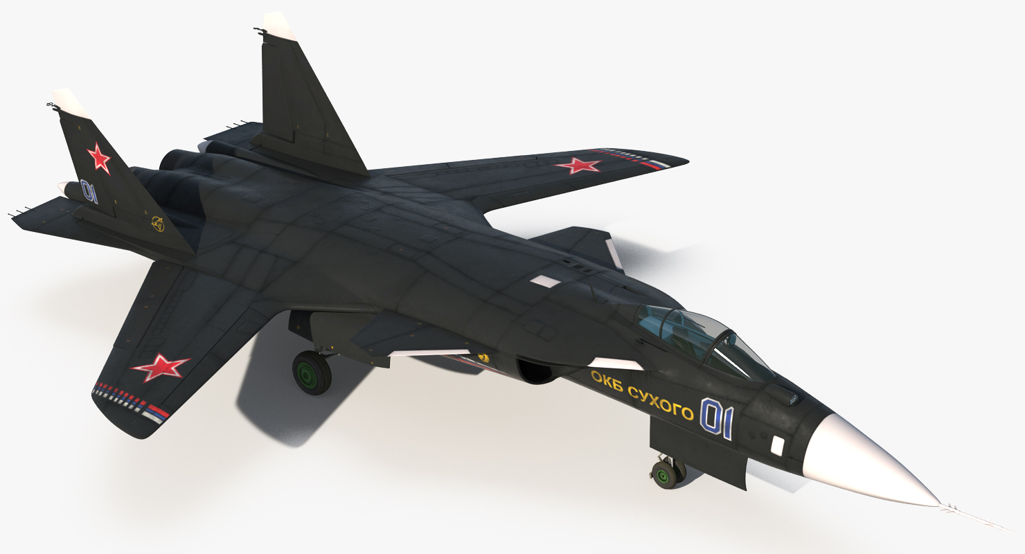 3D model Sukhoi Su 47 Berkut Russin Jet Fighter Rigged