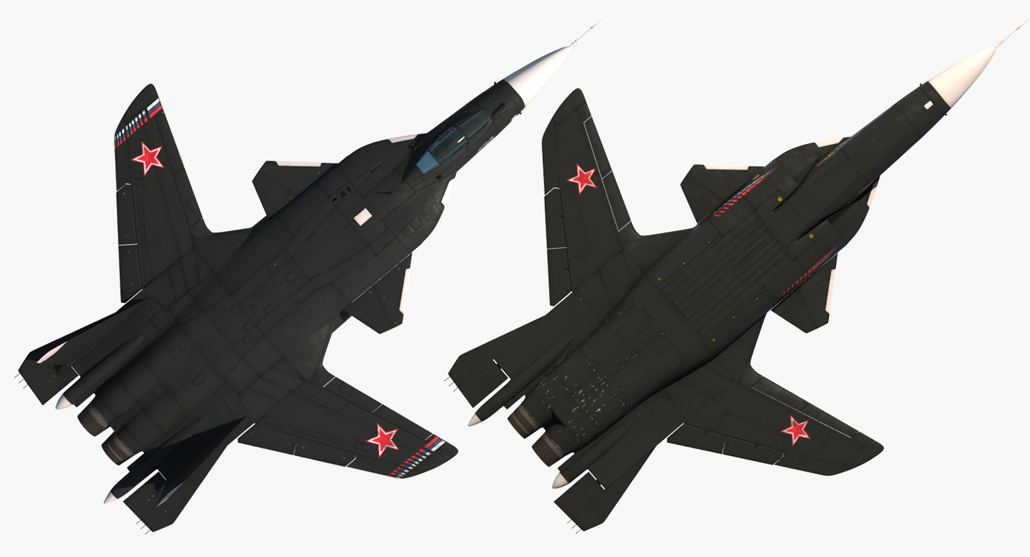 3D model Sukhoi Su 47 Berkut Russin Jet Fighter Rigged