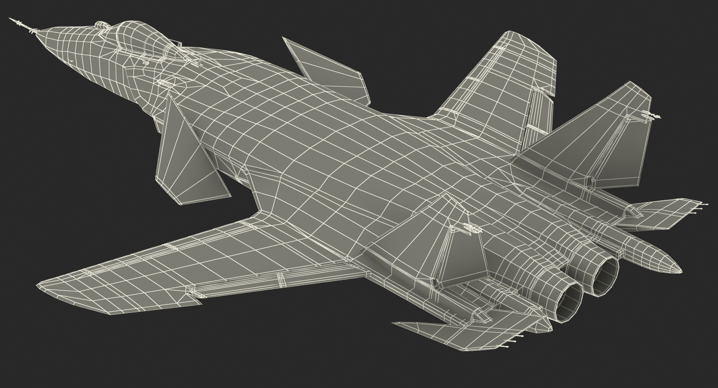 3D model Sukhoi Su 47 Berkut Russin Jet Fighter Rigged